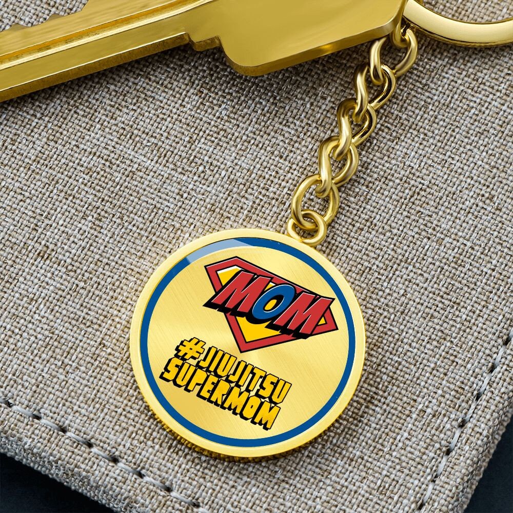 BJJ Pendant Keychain, Jiujitsu Super Mom, BJJ Gift for Her, Bjj Charm Jewelry
