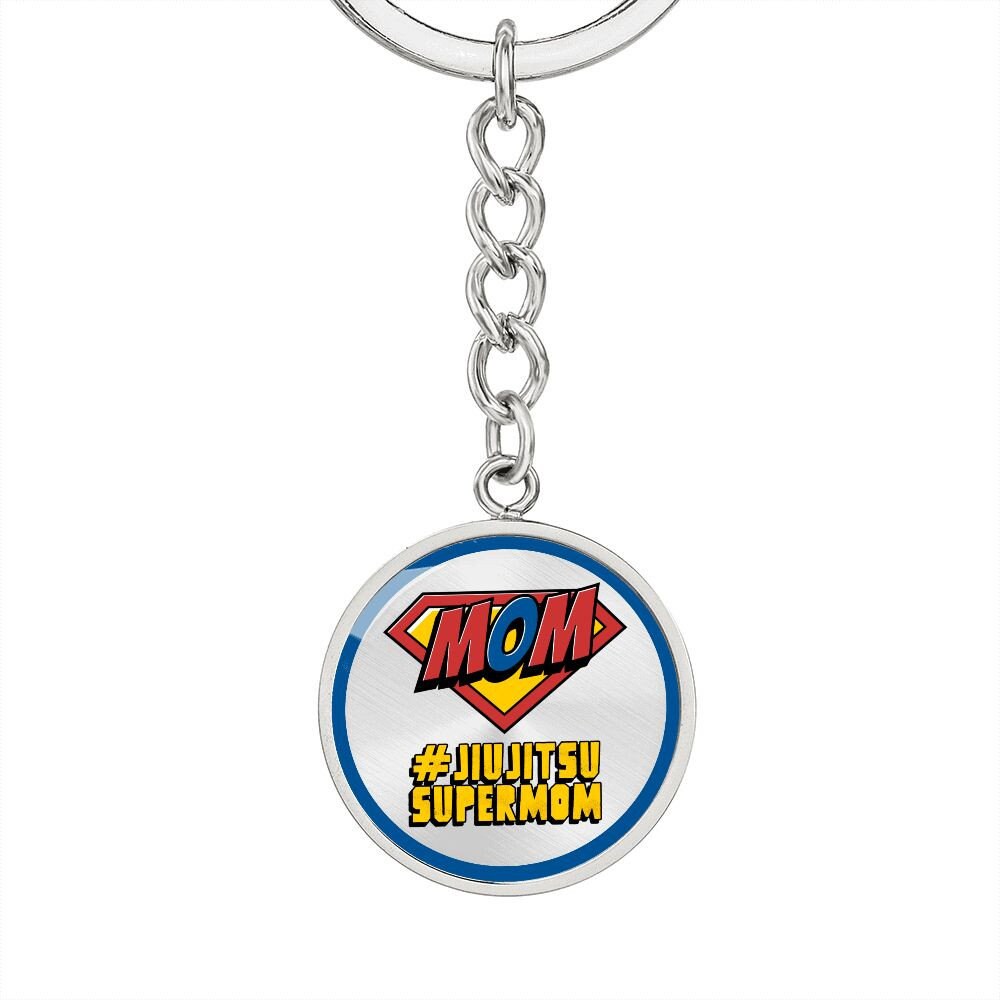 BJJ Pendant Keychain, Jiujitsu Super Mom, BJJ Gift for Her, Bjj Charm Jewelry