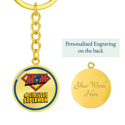BJJ Pendant Keychain, Jiujitsu Super Mom, BJJ Gift for Her, Bjj Charm Jewelry