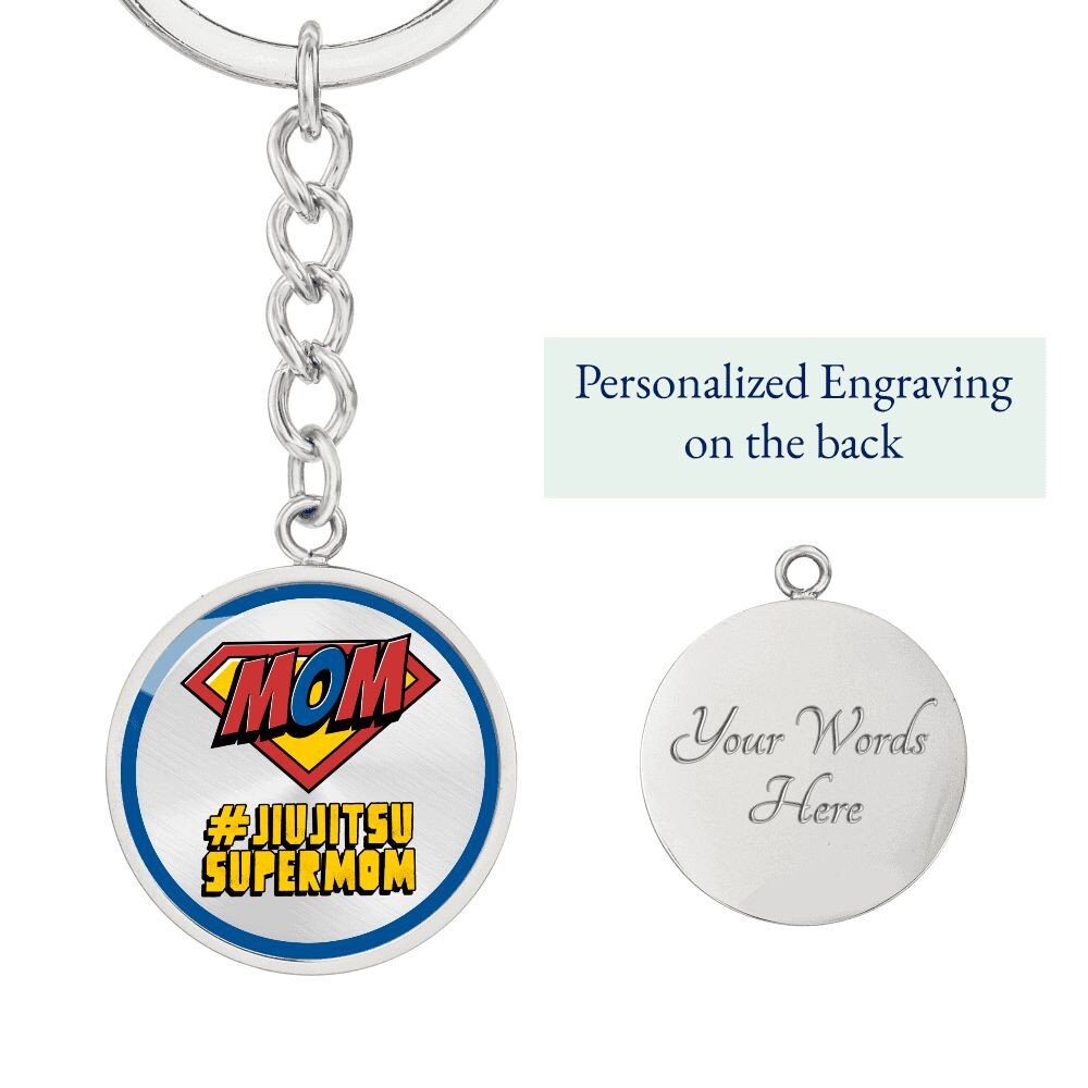 BJJ Pendant Keychain, Jiujitsu Super Mom, BJJ Gift for Her, Bjj Charm Jewelry