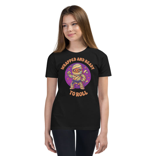 Kids Halloween Jiu-Jitsu Shirt – Wrapped and Ready to Roll Mummy Tee | BJJ Grappling T-Shirt