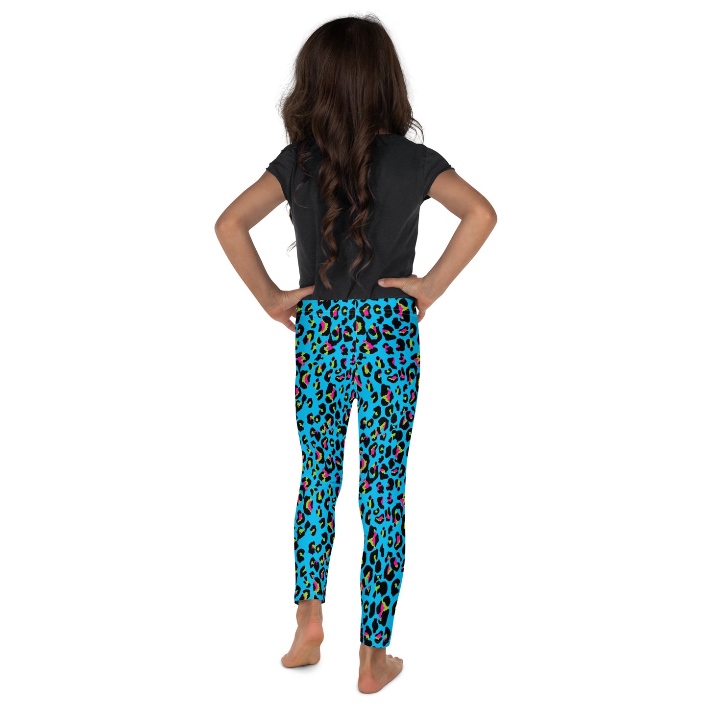 Kid's Leggings 2T-7- Jiujiteira Turquoise Leopard Print