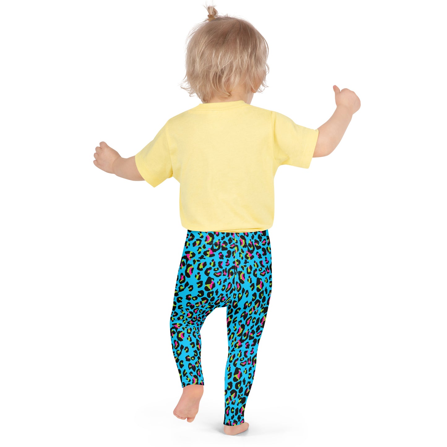 Kid's Leggings 2T-7- Jiujiteira Turquoise Leopard Print