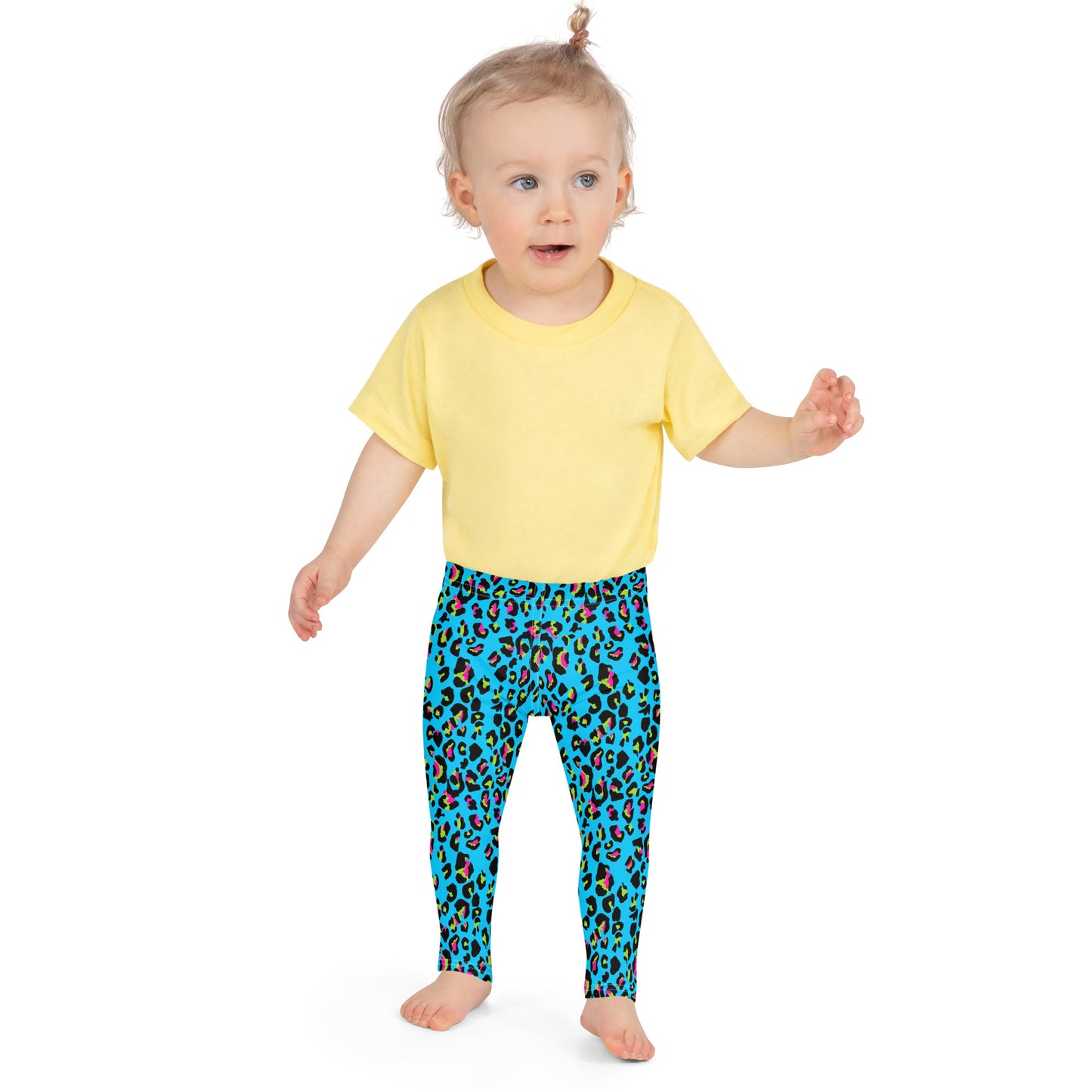 Kid's Leggings 2T-7- Jiujiteira Turquoise Leopard Print