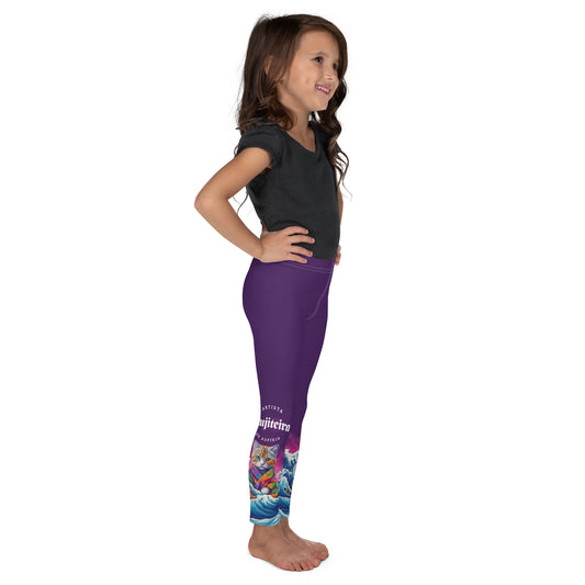 Kid's Leggings 2T-7- Great Wave Inspired Jiujiteira Kitten