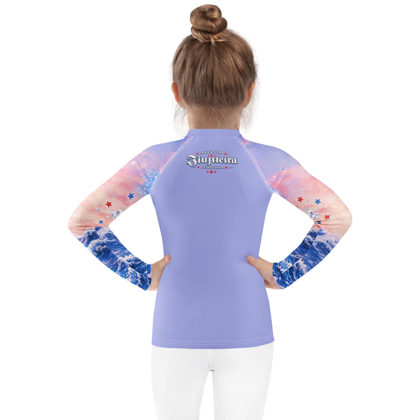 Jiujiteira Patriotic Chihuahua Kids Rash Guard | Funny BJJ Youth Rashguard | American Flag No-Gi Jiu Jitsu Shirt for Girls & Boys 🇺🇸🥋