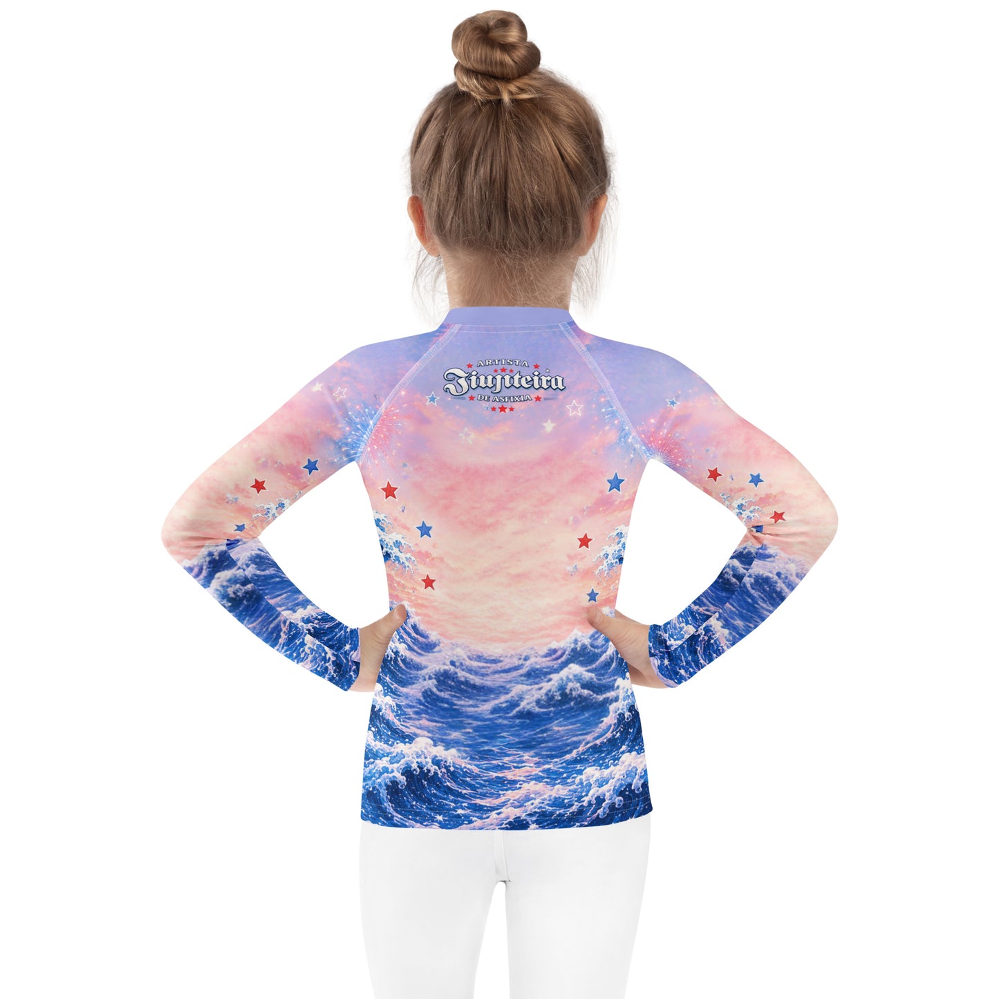 Jiujiteira Patriotic Chihuahua Kids Rash Guard | Funny BJJ Youth Rashguard | American Flag No-Gi Jiu Jitsu Shirt for Girls & Boys 🇺🇸🥋