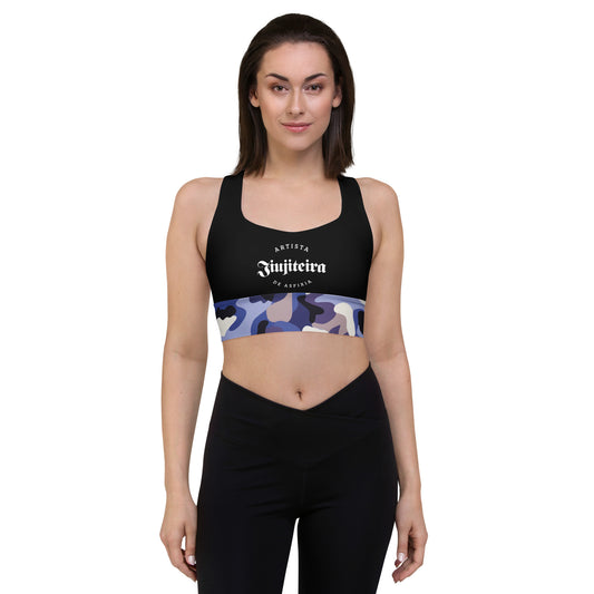 Longline sports bra- Jiujiteira Camouflage, Black