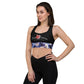 Longline sports bra- Jiujiteira Camouflage, Floral Logo, Black