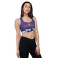 Longline sports bra- Jiujiteira Camouflage, Floral Logo, Purple