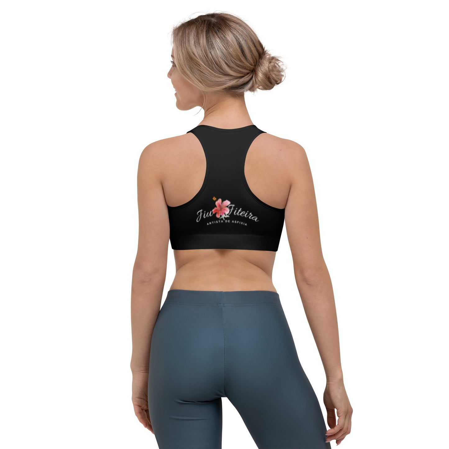 Sports bra- JiuJiteira Floral Logo Black