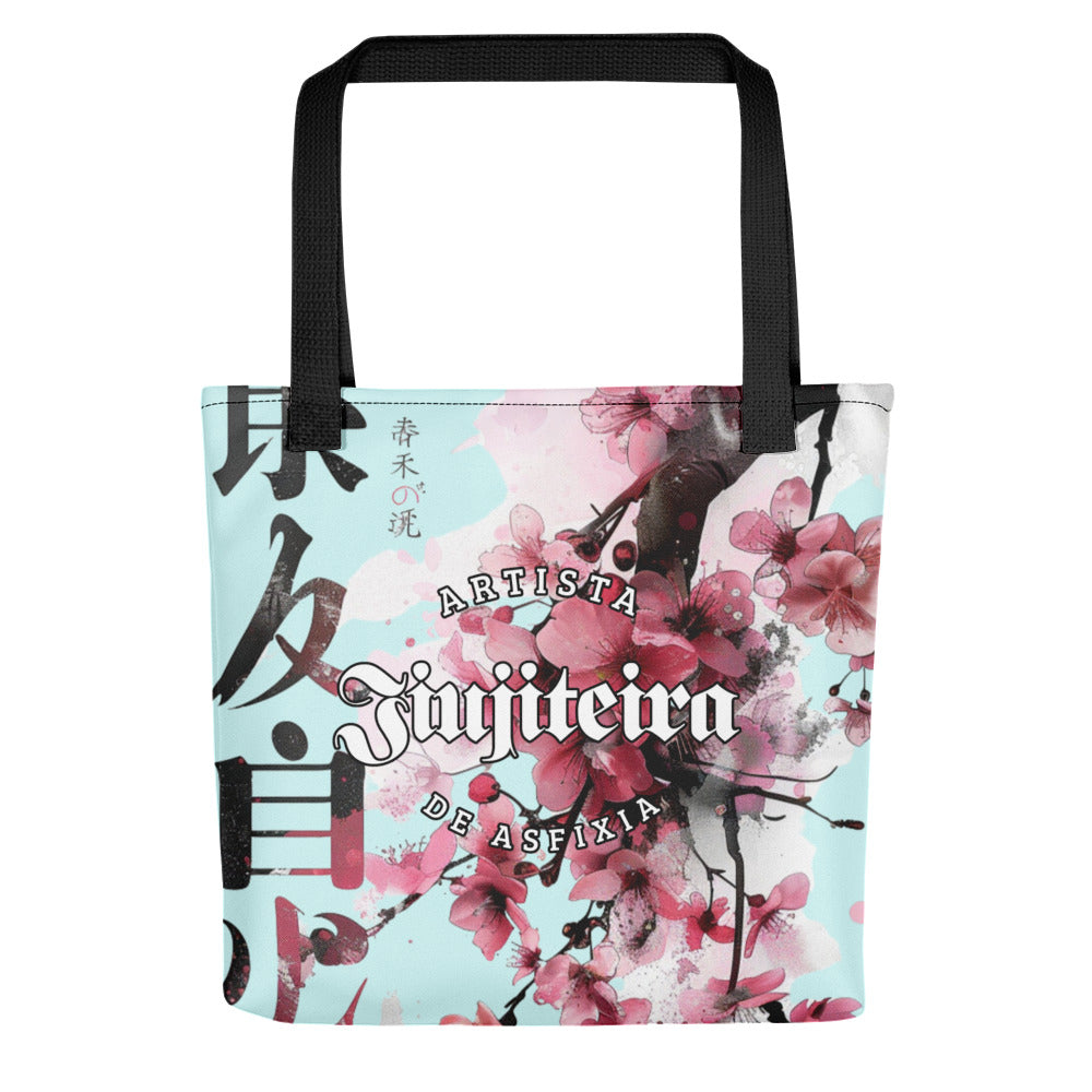 Tote bag- Jiujiteira Cherry Blossom Cyan