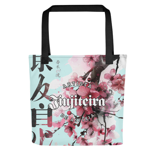 Tote bag- Jiujiteira Cherry Blossom Cyan