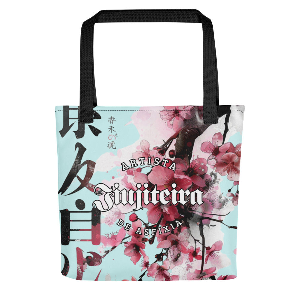 Tote bag- Jiujiteira Cherry Blossom Cyan