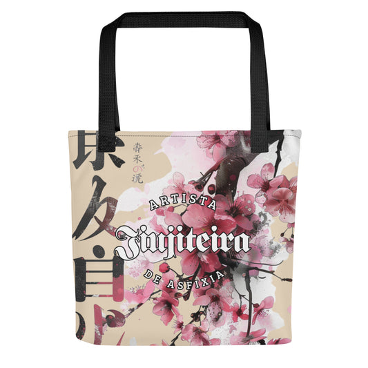 Tote bag- Jiujiteira Cherry Blossom Tan