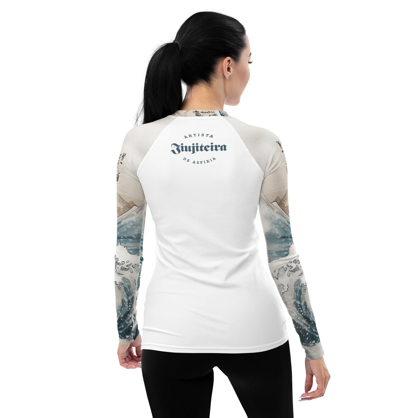 Women's Rash Guard- Jiujitsu Corgi , White BJJ Rash guard