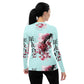 Women's Rash Guard- Cherry Blossom Cyan