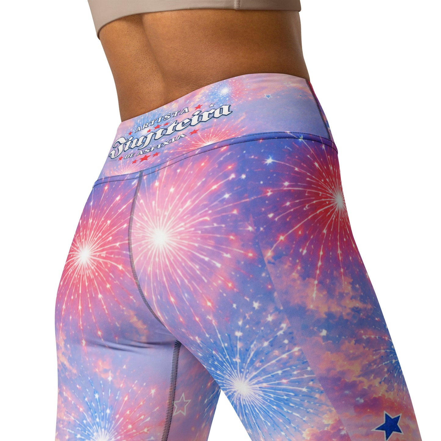 Patriotic Cat & Dog Yoga Leggings for Teens & Women | 4th of July BJJ Activewear Leggings | Jiujiteira Athletic Leggings
