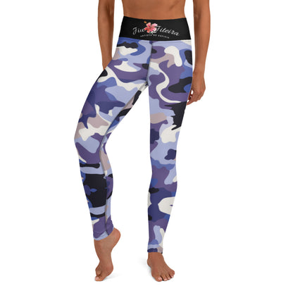 Leggings- Jiujiteira Camouflage, Floral Logo, Black Waist Band