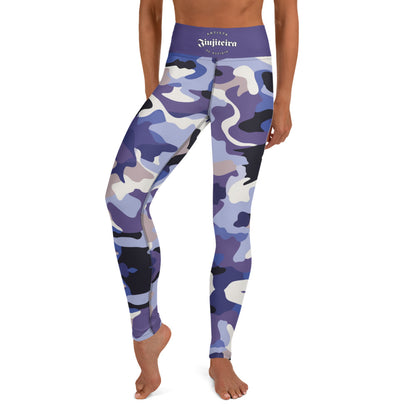 Leggings- Jiujiteira Camouflage, Purple Waist Band