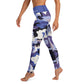 Leggings- Jiujiteira Camouflage, Floral Logo, Blue Waist Band