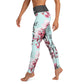 Leggings- Cherry Blossom Cyan