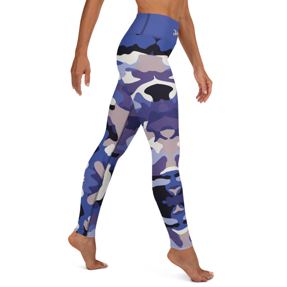 Leggings- Jiujiteira Camouflage, Blue Waist Band