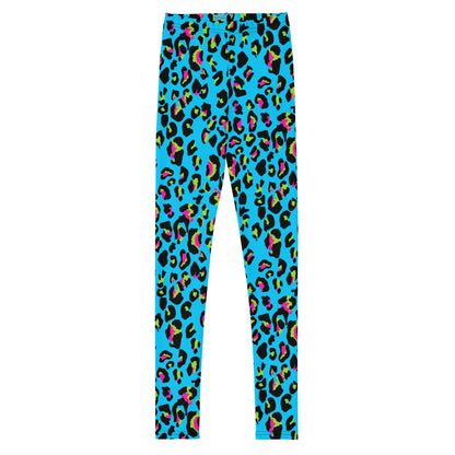 Youth Leggings - Jiujiteira Turquoise Leopard Print