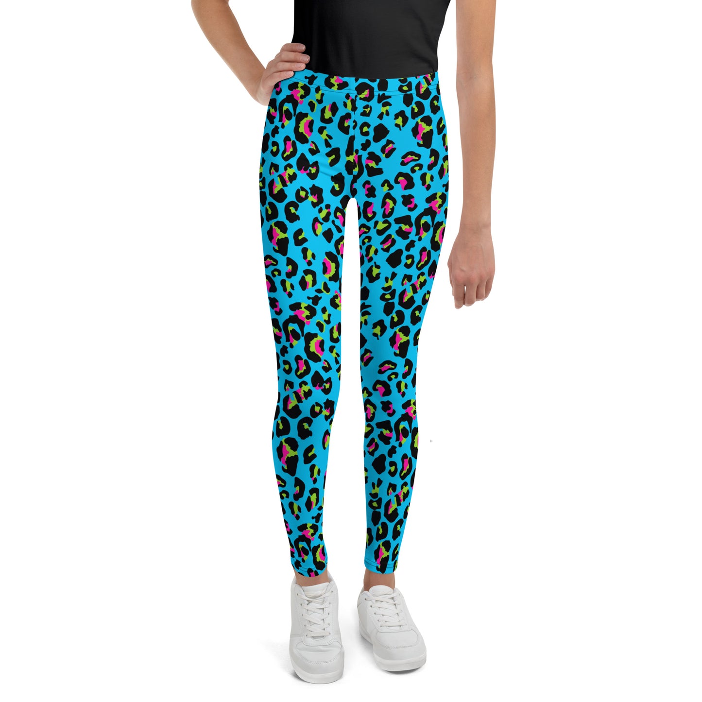 Youth Leggings - Jiujiteira Turquoise Leopard Print