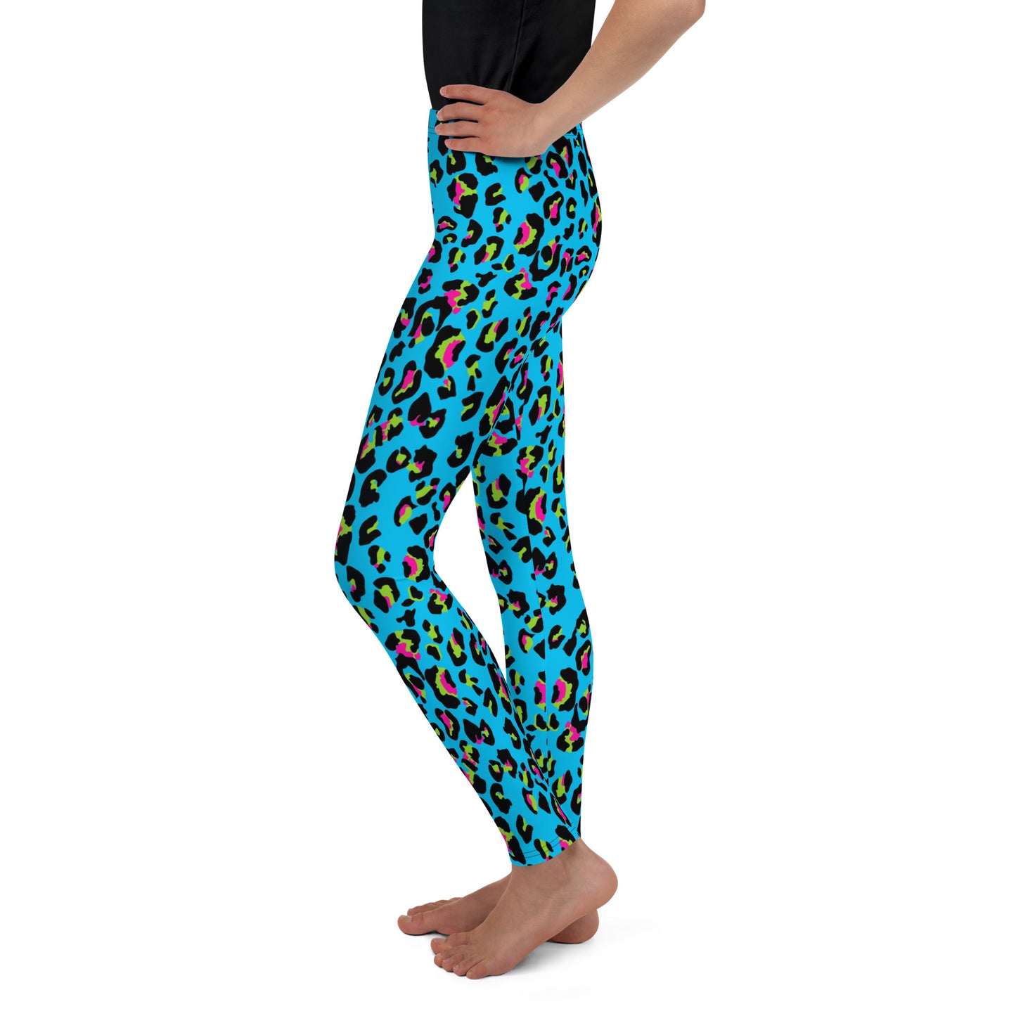 Youth Leggings - Jiujiteira Turquoise Leopard Print