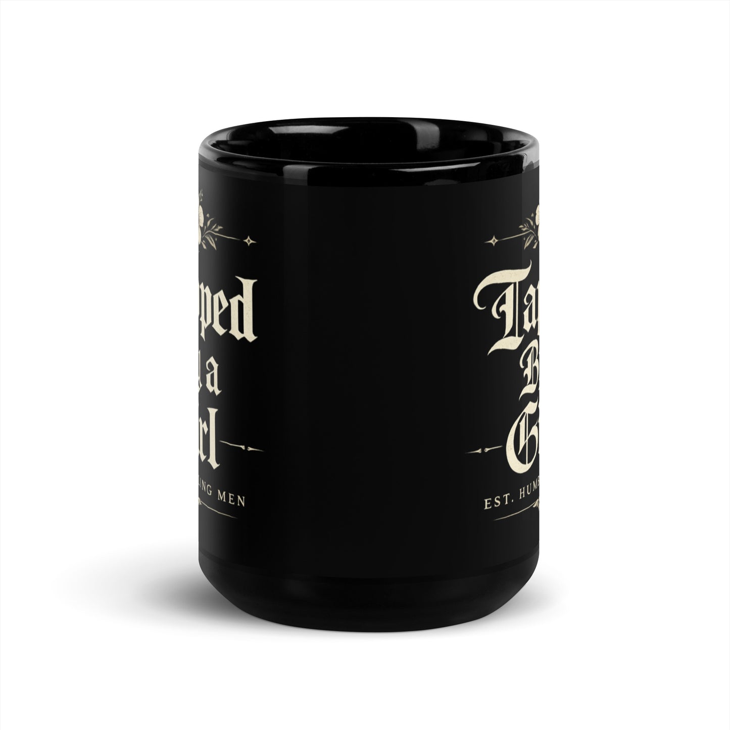 Tapped By a Girl Black Glossy Mug – Funny Brazilian Jiu Jitsu Coffee Mug for Grapplers