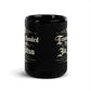 Trauma Bonded Through Jiu Jitsu Black Glossy Mug – Funny BJJ Coffee Mug for Grapplers