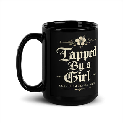 Tapped By a Girl Black Glossy Mug – Funny Brazilian Jiu Jitsu Coffee Mug for Grapplers