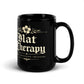 Mat Therapy Black Glossy Mug – Funny Brazilian Jiu Jitsu Coffee Mug for Grapplers