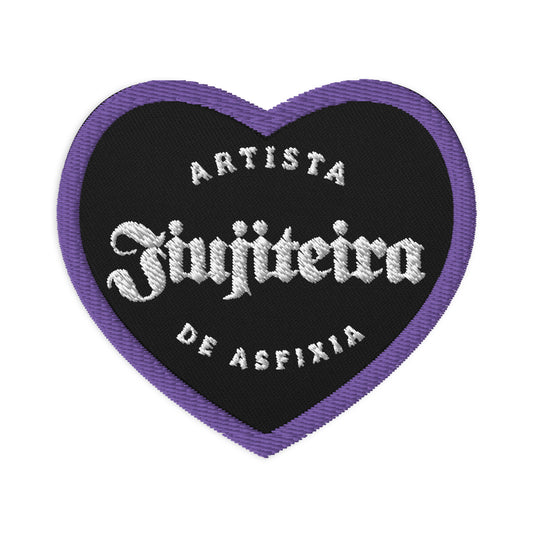 Embroidered patches- Jiujiteira Artista De Asfixia Heart Logo Purple