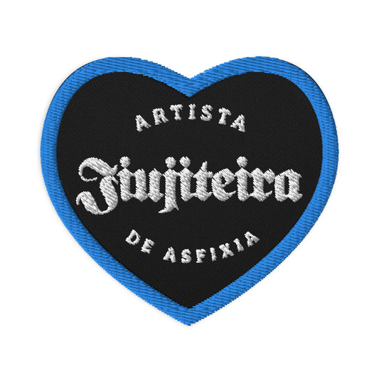 Embroidered patches- Jiujiteira Artista De Asfixia Heart Logo Blue