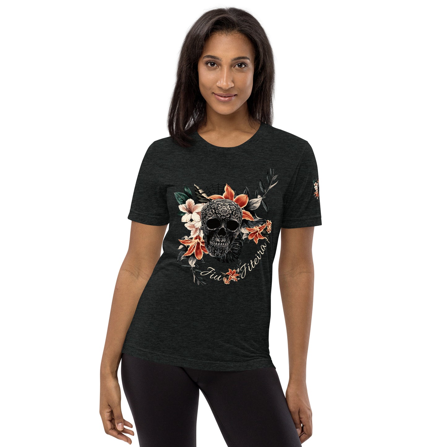 Short sleeve t-shirt- Jiujiteira Tropical Sugar Skull