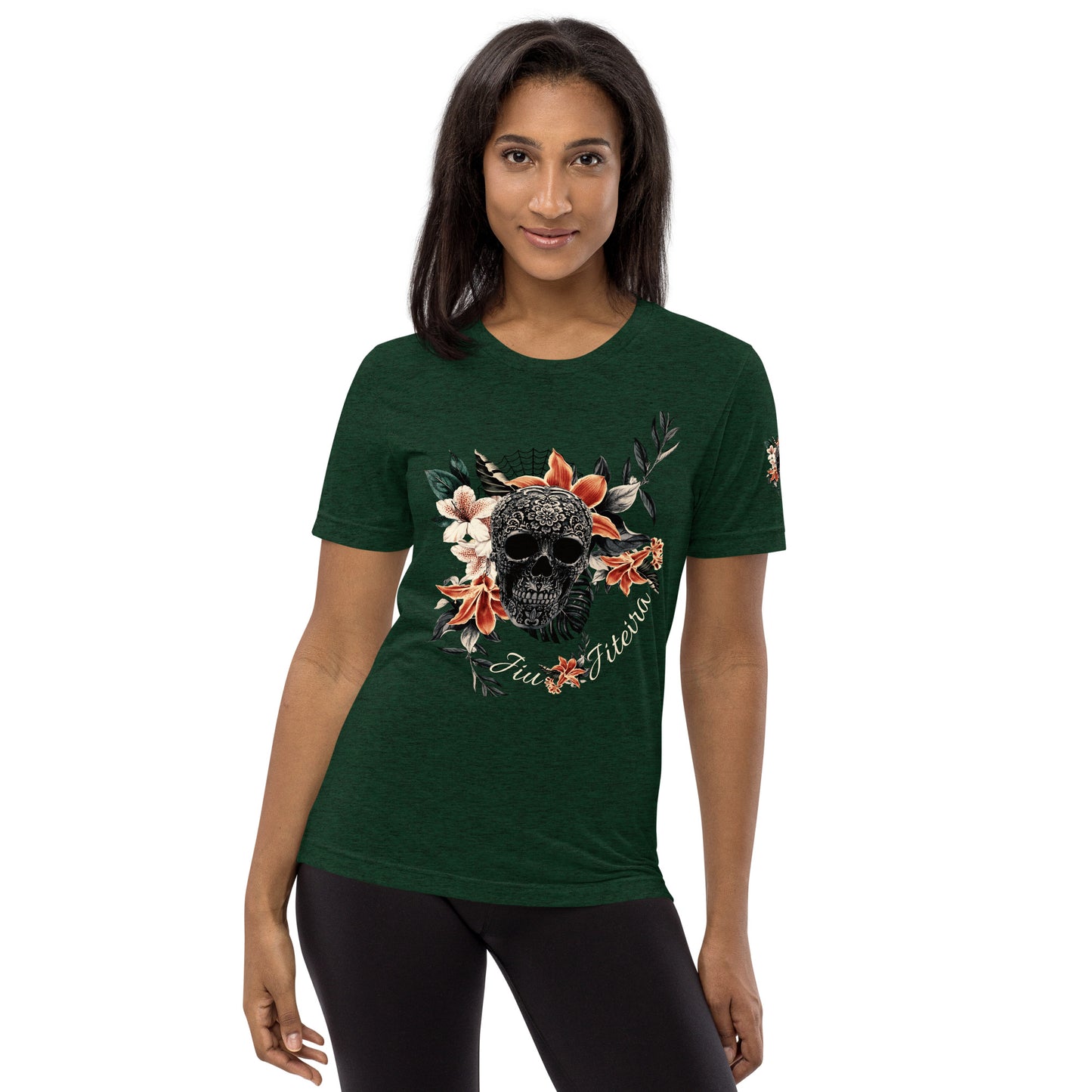 Short sleeve t-shirt- Jiujiteira Tropical Sugar Skull