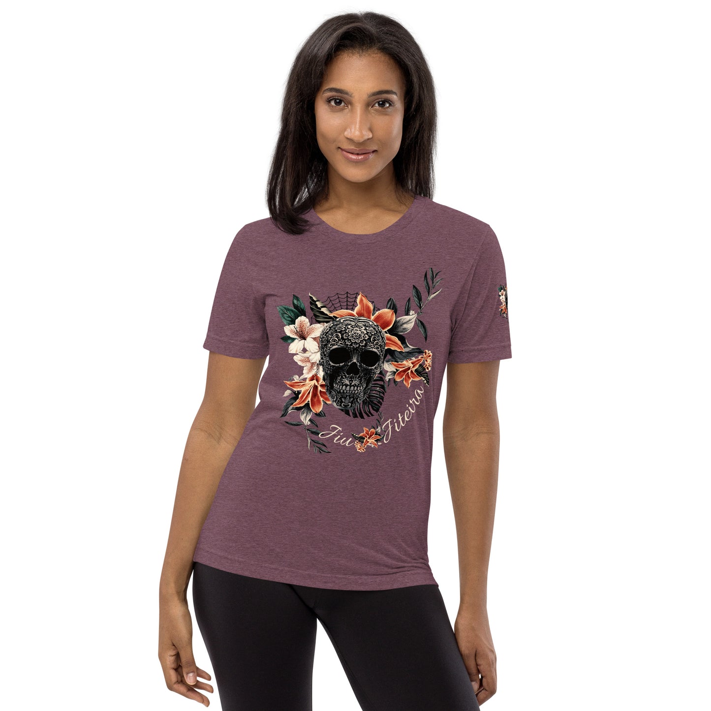 Short sleeve t-shirt- Jiujiteira Tropical Sugar Skull