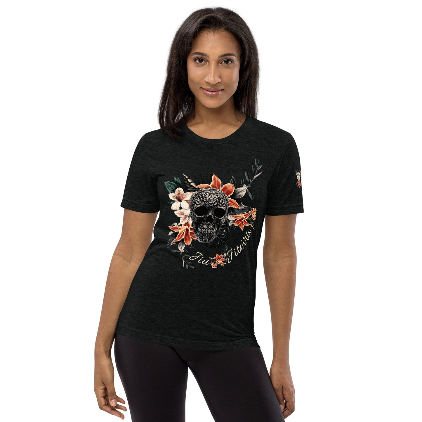 Short sleeve t-shirt- Jiujiteira Tropical Sugar Skull