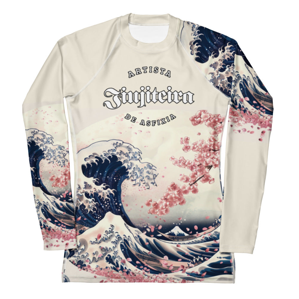 gear rash Women’s BJJ Rash Guard – Japanese Wave & Cherry Blossom