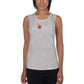 Ladies’ Muscle Tank- Jiujiteira Artista De Asfixia Floral :Logo White