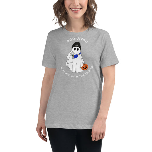 Women's Relaxed T-Shirt- BJJ Tee, Jiujitsu Tee, Boo-Jitsu Rolling With The Spirits