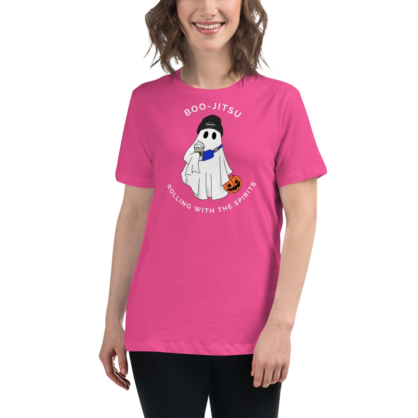 Camiseta relajada para mujer: camiseta BJJ, camiseta Jiujitsu, Boo-Jitsu Rolling With The Spirits