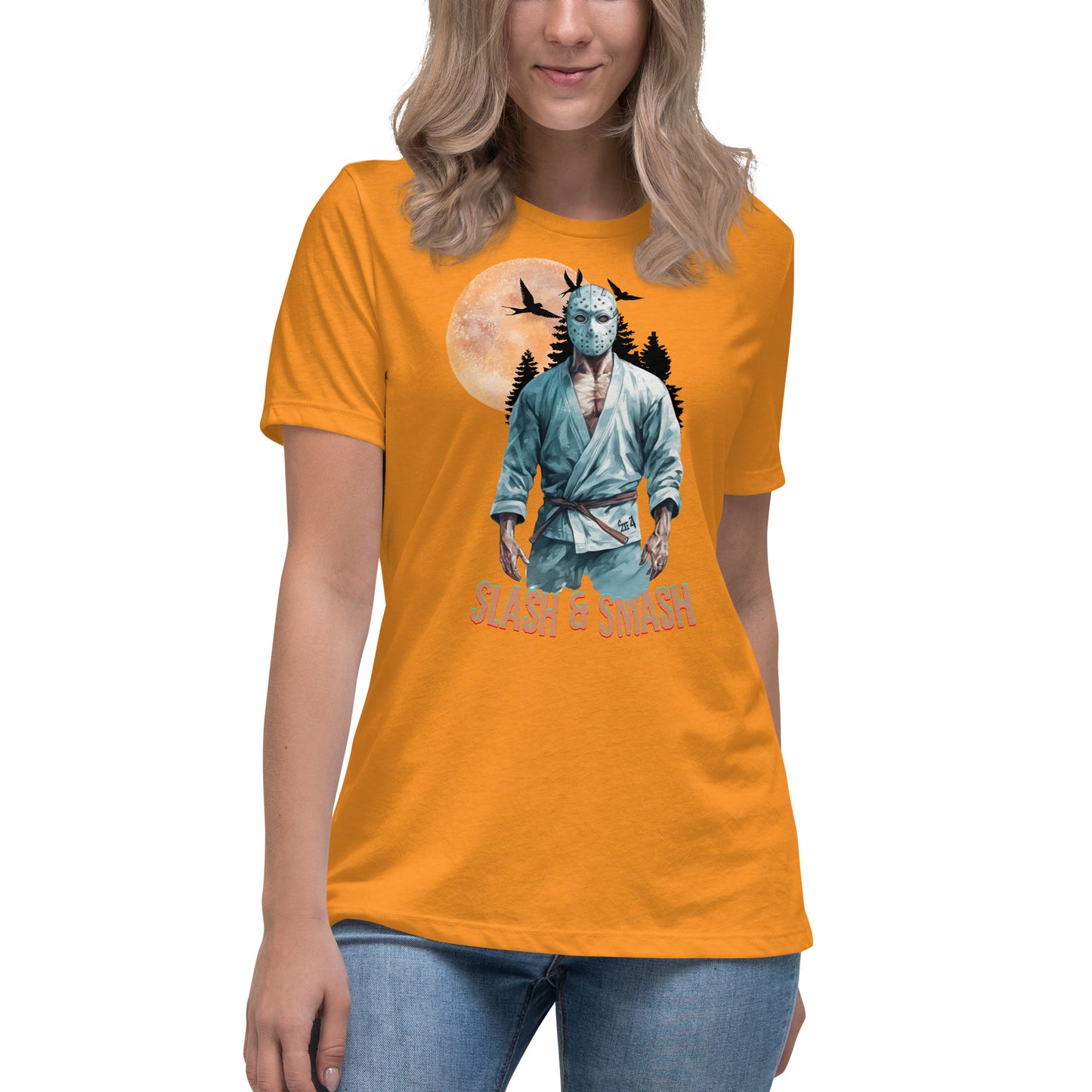 Women's Relaxed T-Shirt- BJJ Tee, Halloween Jason Vorhees Jiujitsu t-shirt