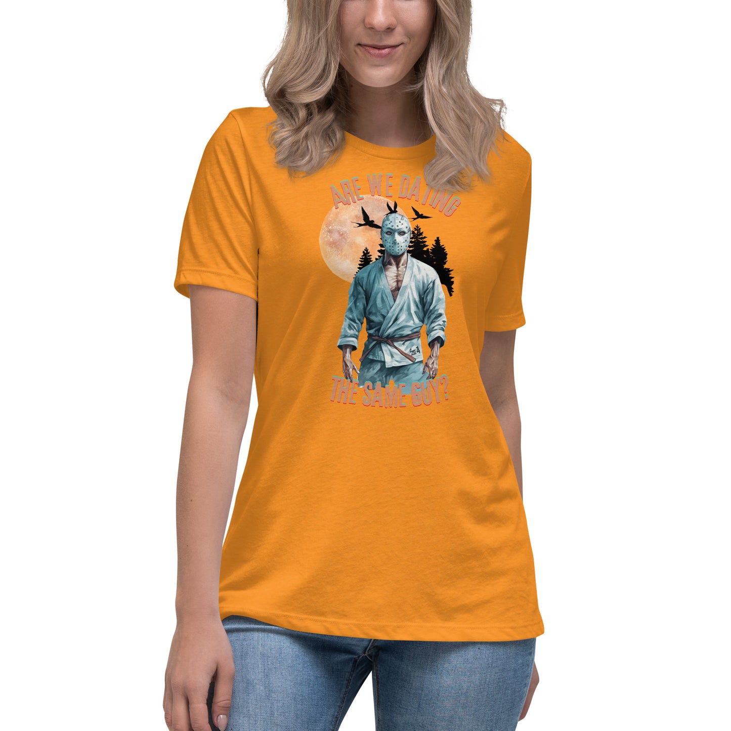 Women's Relaxed T-Shirt- Are We Dating The Same Guy Halloween Jason Vorhees BJJ Tee