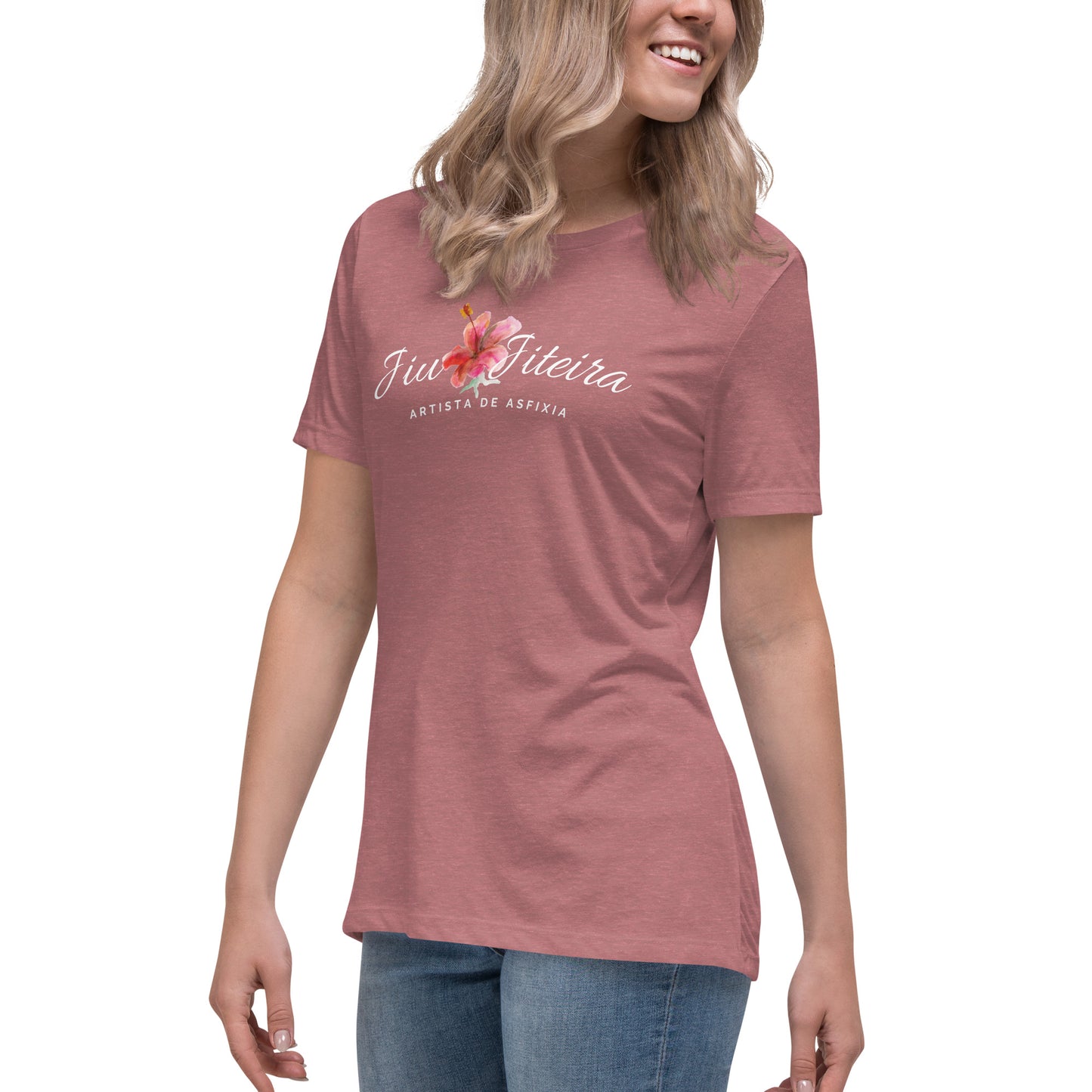 Women's Relaxed T-Shirt- Jiujiteira Floral Logo