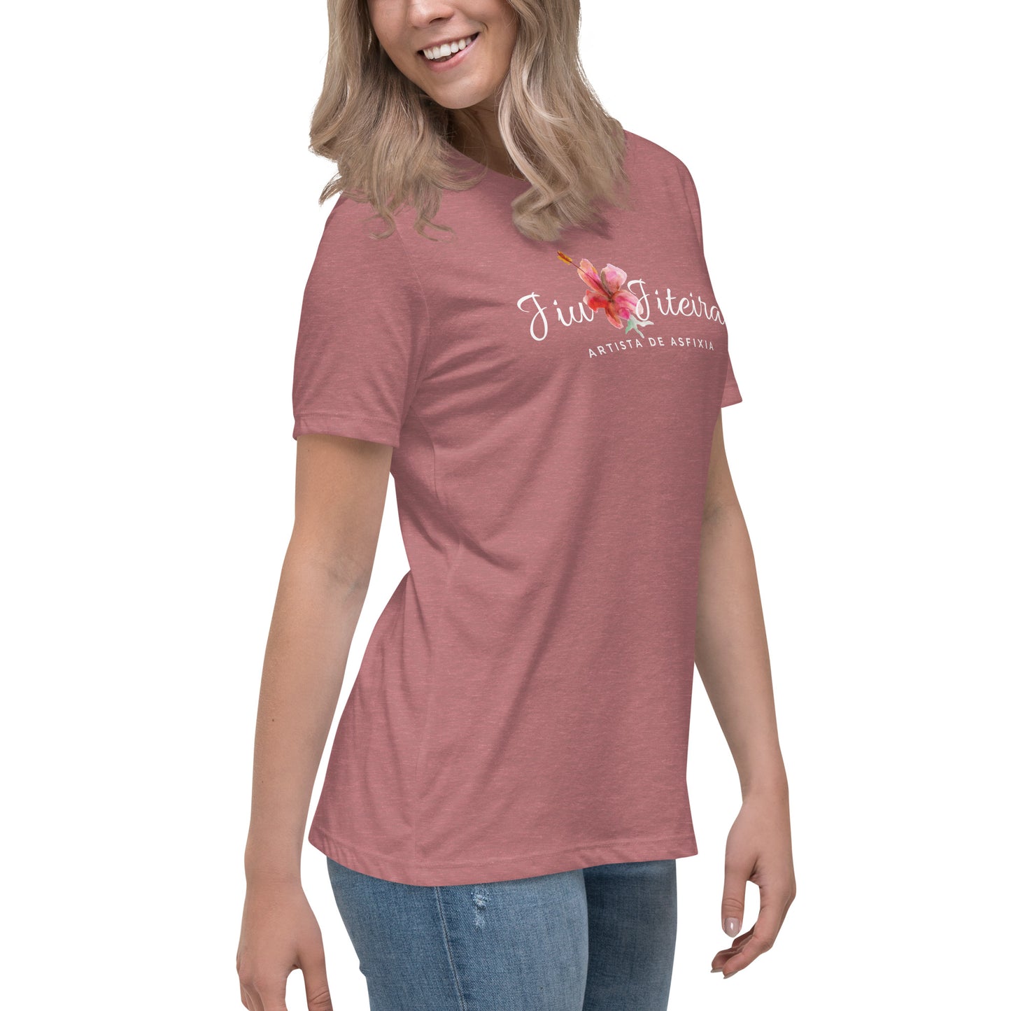 Women's Relaxed T-Shirt- Jiujiteira Floral Logo