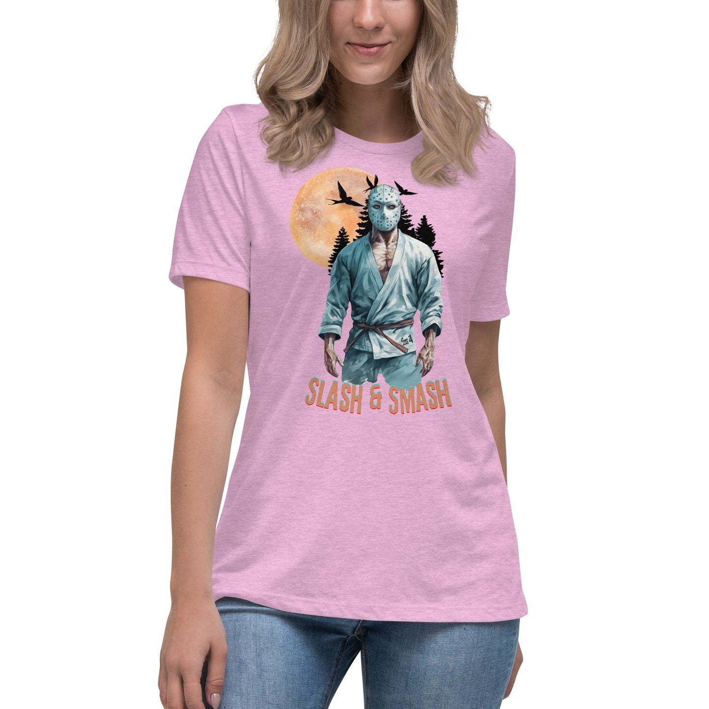 Women's Relaxed T-Shirt- BJJ Tee, Halloween Jason Vorhees Jiujitsu t-shirt