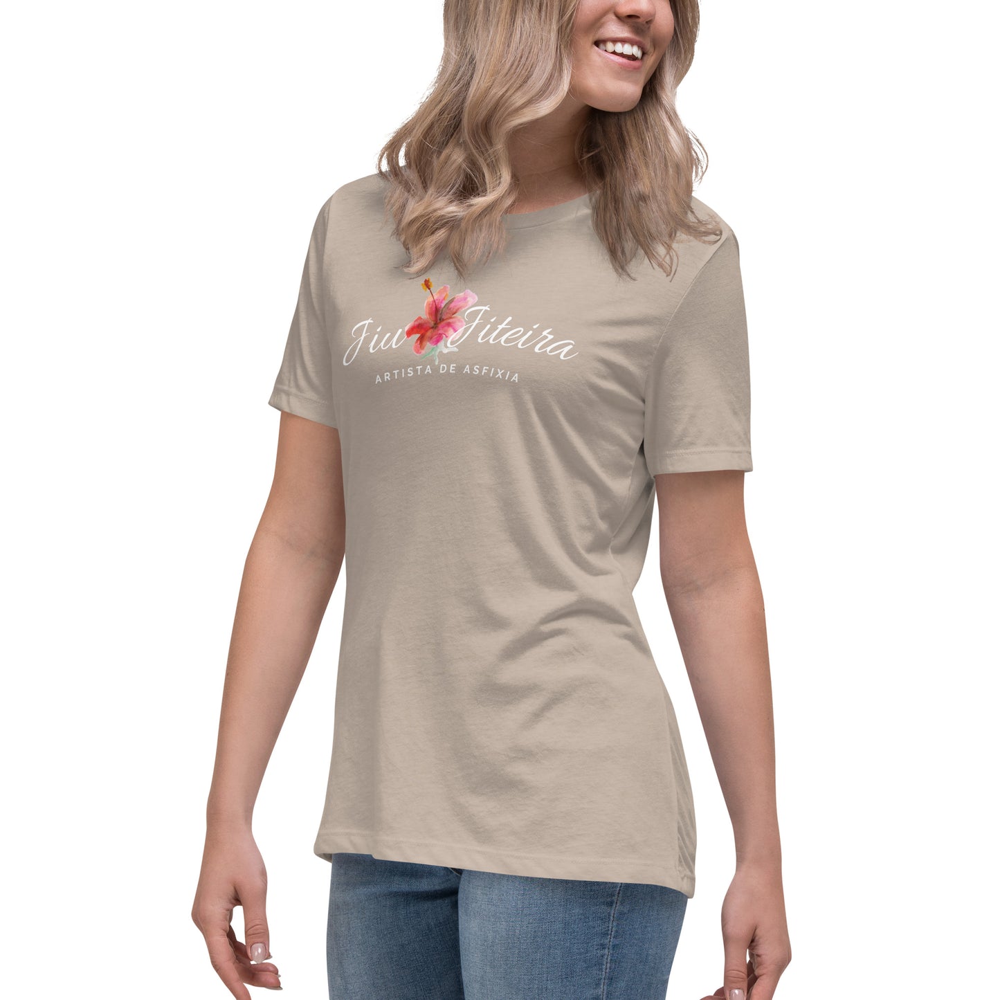 Women's Relaxed T-Shirt- Jiujiteira Floral Logo